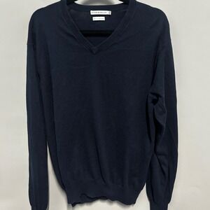 Peter Millar Sweater Mens Large V Cotton Cashmere Blend Long Sleeve